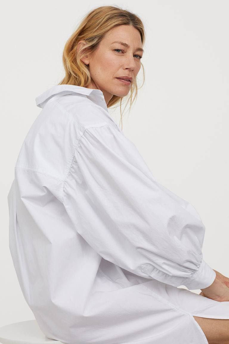 white poplin shirt